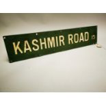 Kashmir Road tinplate sign.