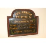 The Armagh Printing Co. advertising sign.