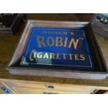 Ogden's Robin Cigarettes glass advertisement
