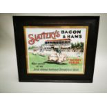 Slattery's Bacon and Hams advertising print.