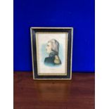 Late 19th Century print of Wolfe Tone on linen in black gilded frame. W 14 H 18