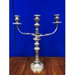 Fine silver plated candelabrum with Regency motif throughout W 46 H 55