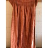 Two pairs of silk pink curtains W 180 H 300