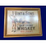 J. Vint and Sons Old Irish Whiskey Belfast advertisement W 55 H 44