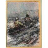 Kieran McGoran: Pastel, Men in Currachs W 28 H 38