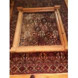 Very fine early 19th Century pine frame, the inverted top above halfmoon pillared with egg and