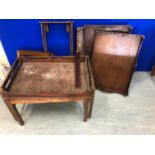 Collection of mahogany butlers trays/stands (as found)