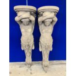 Pair of large figural corbels W 40 h 120