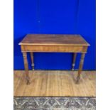 Tall Victorian side table on turned legs W 113 H 980 D 60
