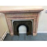 Very unusual rouge marble fire surround, the frieze with regency decoration.