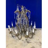 French style ormolu and crystal 12 branch chandelier W 80 H 85