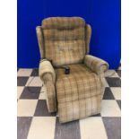 CELEBRITY chequered pattern reclining chair (working) W 90 H 110 D 92