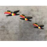 Set of 3 graduated toucans in flight Guinness Advertisement W 40 H 20