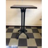 Wrought iron base tall bar table W 60 H 110 D 50