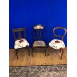 Three occasional antique chairs