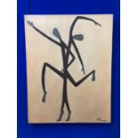 Juan O Perez: mixed media on canvas, Dancers W 75 H 95