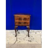 Neat mahogany bedside locker with bush slide above 2 drawers W 43 H 70 D 33