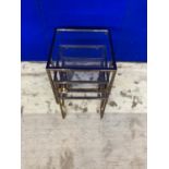 Asian design nest of three chrome tinted tables W 48 H 50 D 48