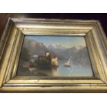 19th Century watercolour of Lake Geneva (some damage) W 39 H 31