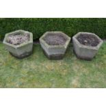 Set of 3 hexagon shaped planters W 45 H 30