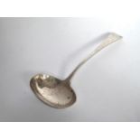 Plain George III Old English pattern silver sauce ladle. London 1791. Maker: Charles Hougham