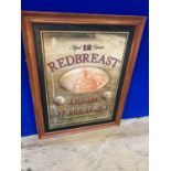 Red Breast Irish Whiskey advertising pub mirror W 64 H 82