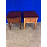 Pair of mahogany bow fronted bedside lockers W 50 H 63 D 52