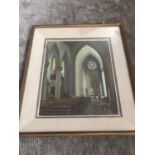 Thomas Ryan PPRHA B 1929: Oil on board of the interior of Limerick cathedral 1980 W 44 H 50