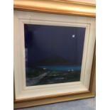 David Gordon Hughes: Oil on canvas 'Moonlight Over West of Ireland' W 41 H 42