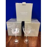 Unused set of 10 Tipperary crystal claret wine glasses.