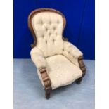 Edwardian walnut gents chair W 66 H 103 D 70