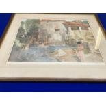 The Mill Pool, after Russell Flint coloured print, in oak frame 397/850 bearing official stamp W