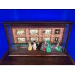 Unusual glass cased interior of a gallery with ladies in Edwardian dress W 88 H 50 D 20