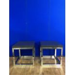 Cool pair of open cube shaped side tables H 57