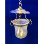 Brass and cut glass shaped light W 33 H 60