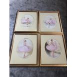 Set of four framed prints featuring ballerinas W 46 H 56