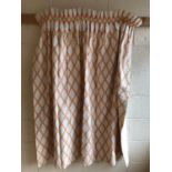 Five pairs of curtains complete with tie backs W 170 H 135