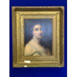 Victorian portrait of a young lady, oil on canvas in a gilt frame W 61 H 72