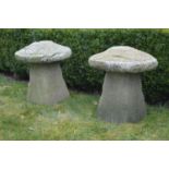 Pair of stone straddle stones W 45 H 45