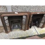 Pair of cast iron fire insets W 94
