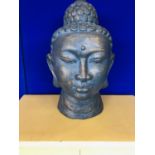 Patinated terracotta Buddha head W 40 H 60 D 38