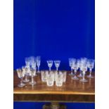 Selection of champagne, wine and water glasses.