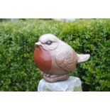 Painted stone model of a red robin W 20 H 20