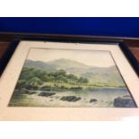 W.F Mitchel: A pair of framed watercolours, river scenes. W 40 H 42