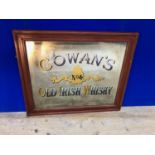 Cowans Old Irish Whiskey advertising pub mirror W 106 H 88