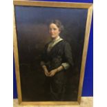 Large 19th Century portrait of a lady, indistinctly signed W 100 H 152