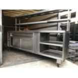 Five well Bain Marie stainless unit with hot cupboard W 250 H 165 D 70