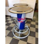 Two Red Bull outside bar tables W 85 H 110