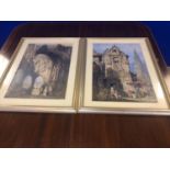 Pair of 19th Century water colours featuring Gothic architecture W 42 H 56