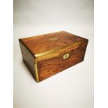 19th C. rosewood and brass writing box.